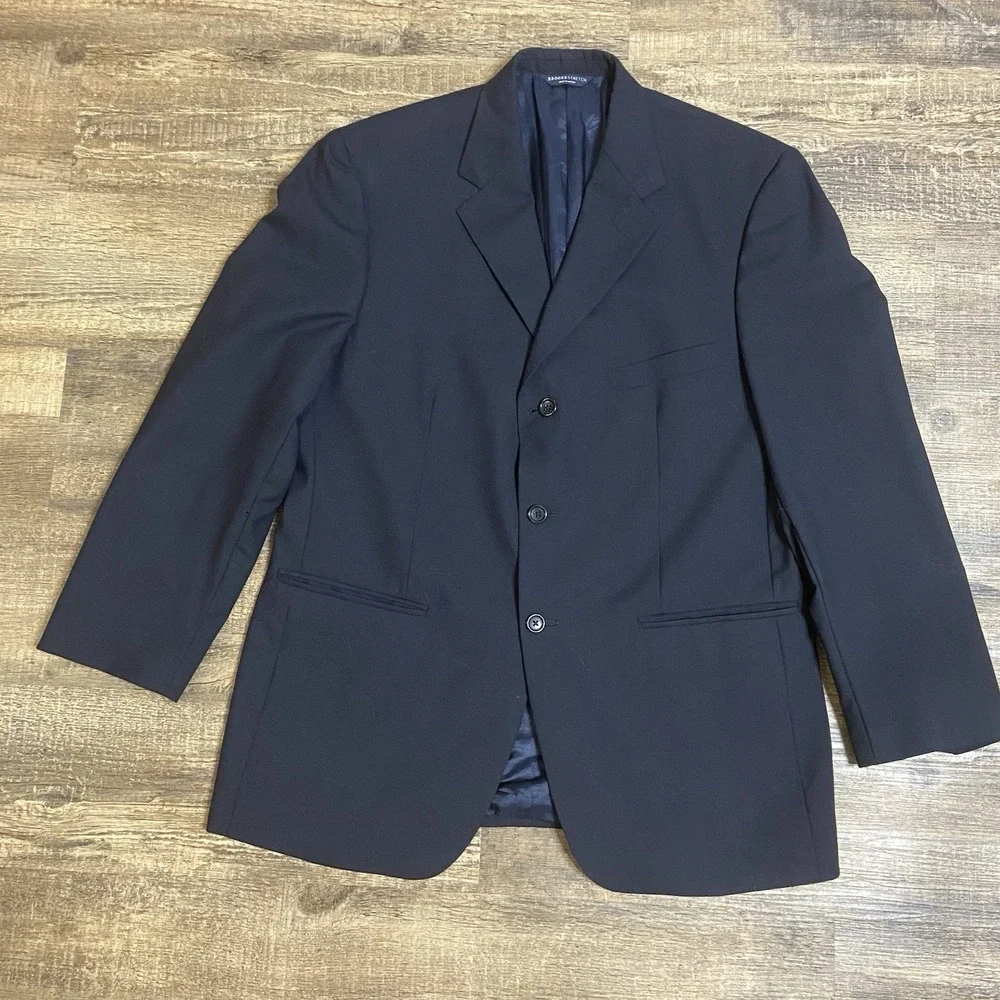 Brooks Brothers Stretch Blazer Men's 44R Wool Navy Preppy Classic Career READ